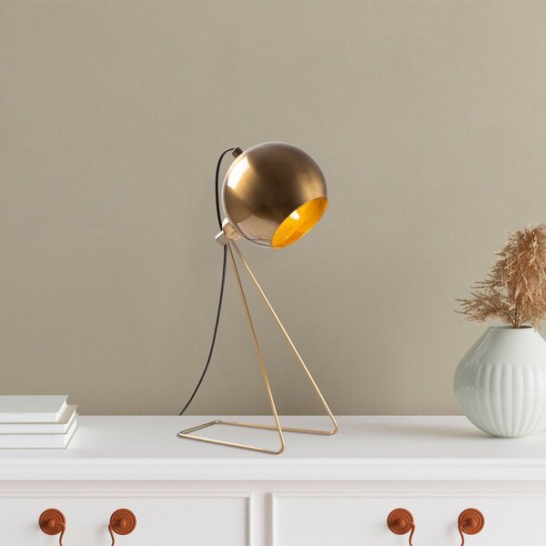Lampada da tavolo color rame con paralume in metallo (altezza totale 45 cm) Oala – Opviq lights