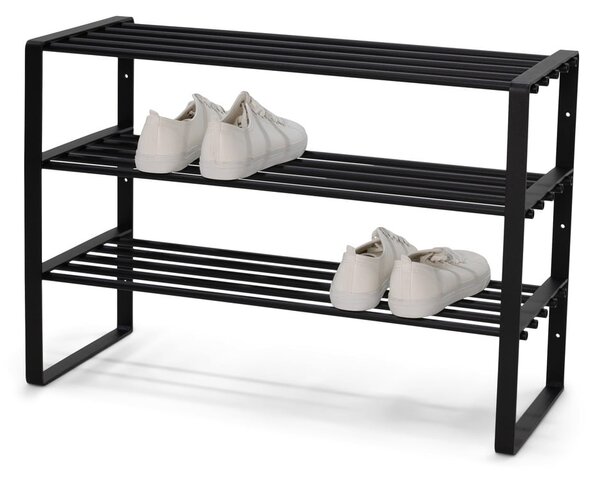 Scarpiera nera in metallo 70x48,5x29 cm Rex – Spinder Design