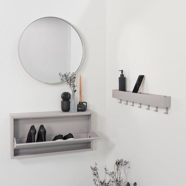 Attaccapanni da parete grigio tortora in metallo con scaffale 72 cm Dax Play – Spinder Design