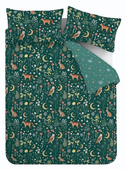Biancheria da letto verde scuro per letto matrimoniale 200x200 cm Enchanted Twilight - Catherine Lansfield