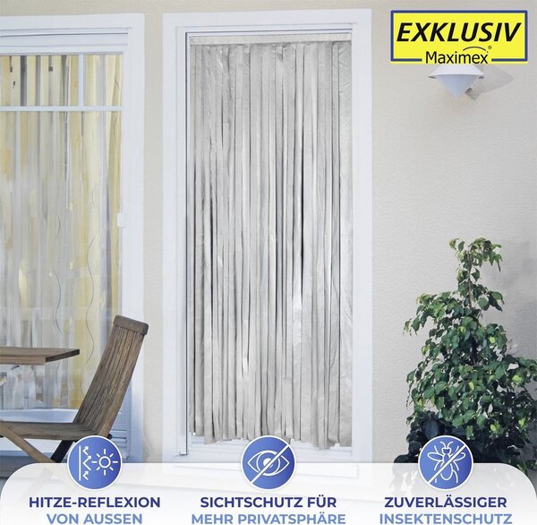 Tenda termica per porte in nero-argento 90x200 cm - Maximex