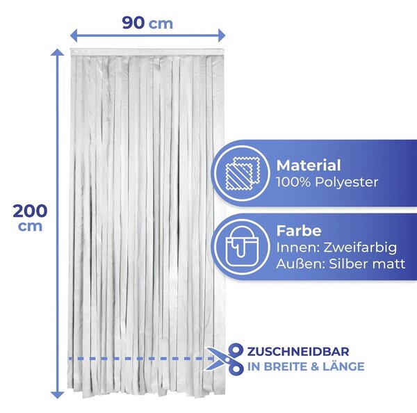 Tenda termica per porte in nero-argento 90x200 cm - Maximex