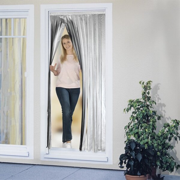 Tenda termica per porte in nero-argento 90x200 cm - Maximex
