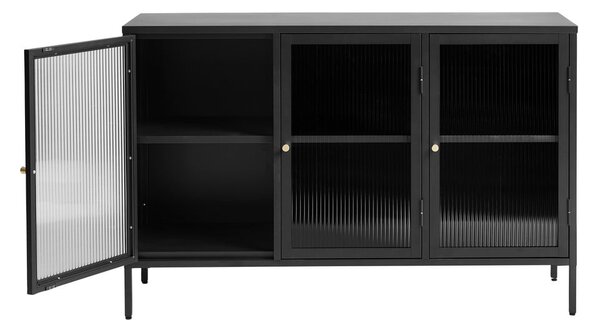 Vetrina in metallo nero 132x85 cm Bronco - Unique Furniture