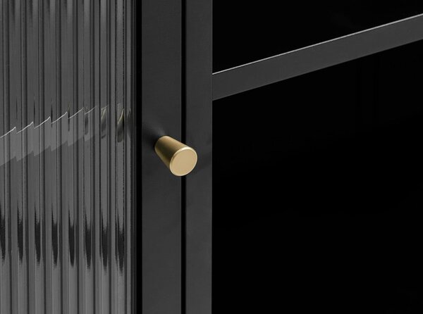 Vetrina in metallo nero 132x85 cm Bronco - Unique Furniture