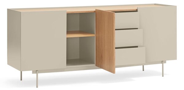 Cassettiera bassa beige/naturale in rovere 180x78 cm Otto - Teulat