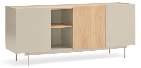 Cassettiera bassa beige/naturale in rovere 180x78 cm Otto - Teulat