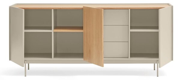 Cassettiera bassa beige/naturale in rovere 180x78 cm Otto - Teulat