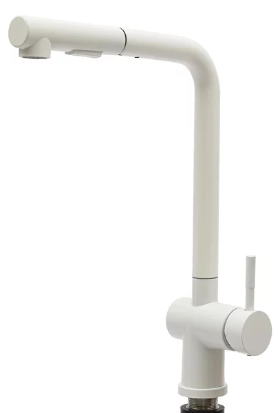 Rubinetto da cucina, ruotabile a 360°, funzione spray estraibile, BIANCO