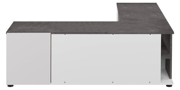 Tavolo TV grigio e bianco in cemento 130x46 cm Angle - TemaHome