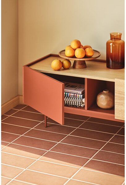 Tavolo TV in rovere color mattone naturale 180x45 cm Otto - Teulat