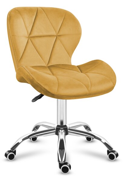 MARK ADLER Future 3.0 | sedia girevole sedia da ufficio sedia imbottita | regolabile in altezza fino a 130 kg velluto velour | tavolo da toilette per casa ufficio | giallo senape