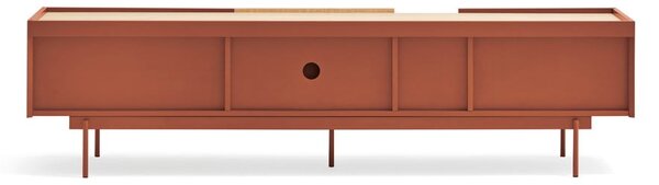 Tavolo TV in rovere color mattone naturale 180x45 cm Otto - Teulat