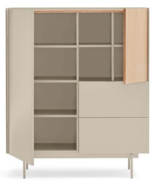 Cassettiera alta beige/naturale in rovere 100x45 cm Otto - Teulat