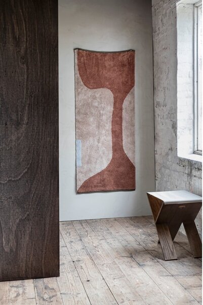 Passatoia lavabile in cotone color mattone e beige 70x150 cm Figura - Mette Ditmer Denmark