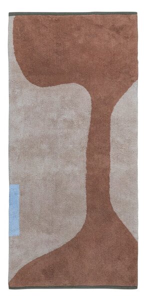 Passatoia lavabile in cotone color mattone e beige 70x150 cm Figura - Mette Ditmer Denmark