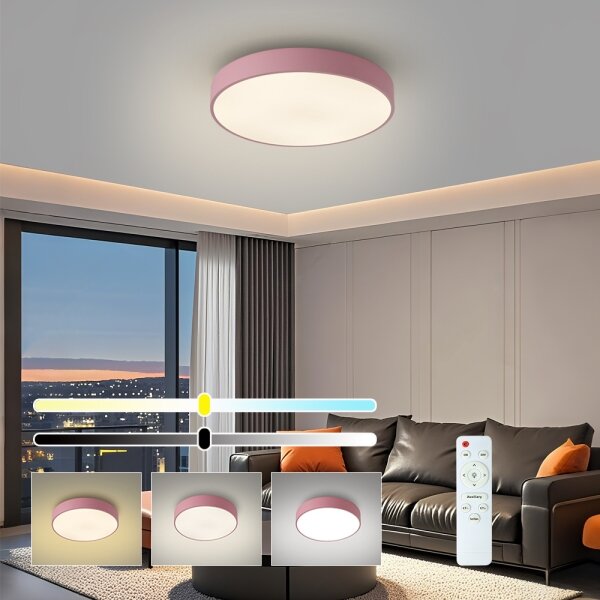 Brilagi - Plafoniera LED dimmerabile POOL LED/36W/230V 3000-6000K 30 cm rosa+telecomando
