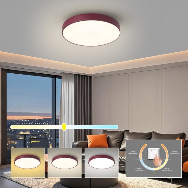 Brilagi-LED Plafoniera POOL LED/48W/230V 3000/4000/6000K 40 cm bordeaux
