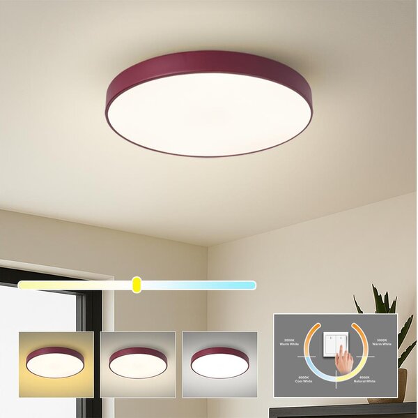 Brilagi-LED Plafoniera POOL LED/48W/230V 3000/4000/6000K 40 cm bordeaux