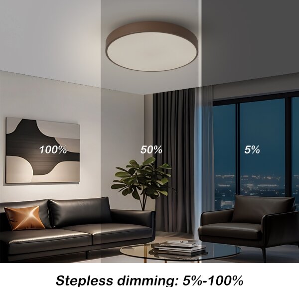 Brilagi - Plafoniera LED dimmerabile POOL LED/48W/230V 3000-6000K 40 cm marrone+telecomando