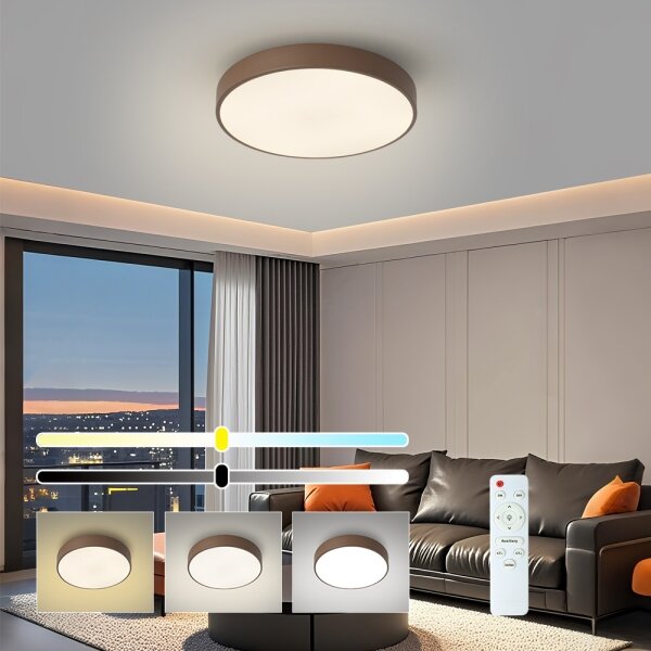 Brilagi - Plafoniera LED dimmerabile POOL LED/48W/230V 3000-6000K 40 cm marrone+telecomando