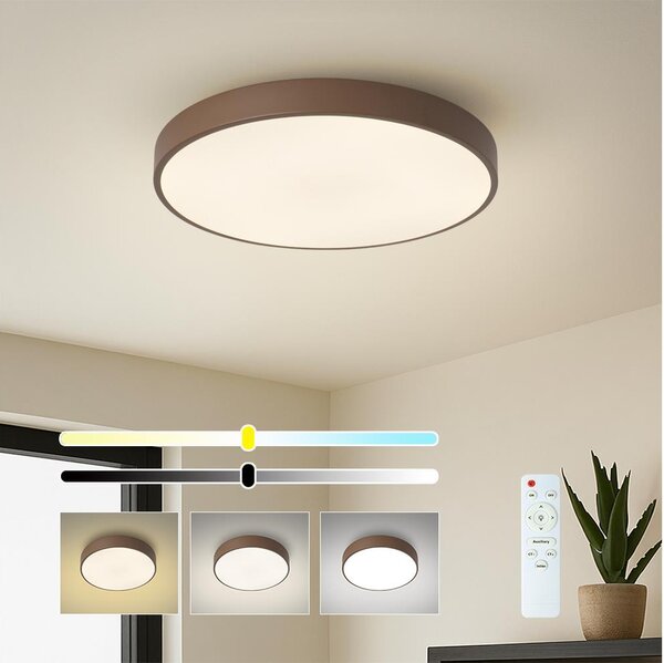 Brilagi - Plafoniera LED dimmerabile POOL LED/48W/230V 3000-6000K 40 cm marrone+telecomando