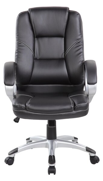 Poltrona presidenziale con braccioli mod. BOSTON con sistema di elevazione a Gas 65x70xh103 min 114 max peso 16,9 certificata EN1335-3 colore nero