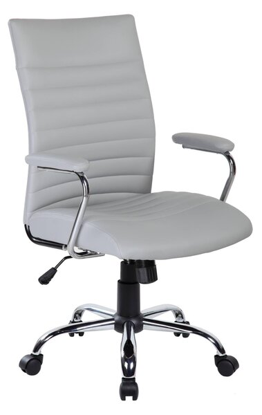 Sedia Poltrona direzionale con braccioli da Ufficio In Eco Pelle Archimede San Francisco seduta 48-58 cm peso 12,4 kg Altezza minima 50 max 60 cm Grigio