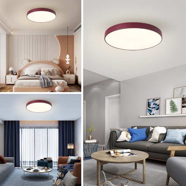 Brilagi-LED Dimmerabile lampada da soffitto POOL LED/60W/230V 3000-6000K 60 cm bordeaux+telecomando