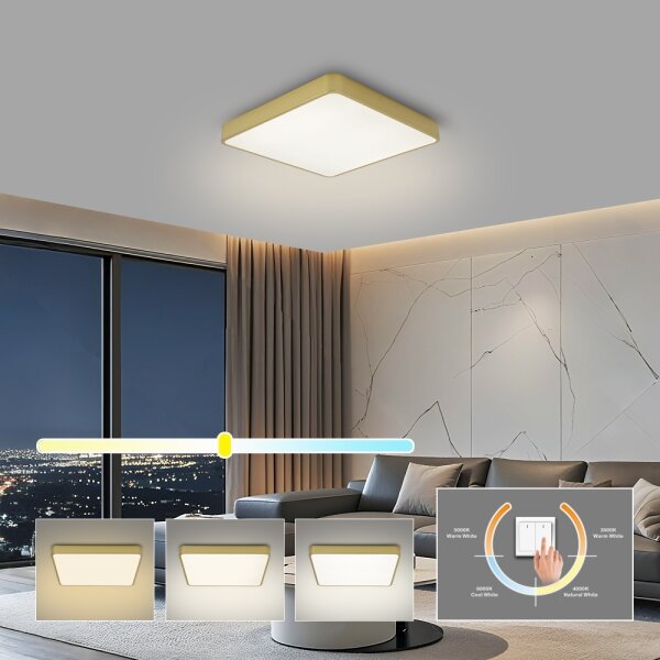 Brilagi - Plafoniera LED POOL LED/36W/230V 3000/4000/6000K 40x40 cm dorata