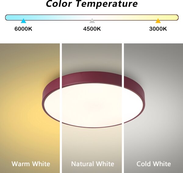 Brilagi-LED Plafoniera POOL LED/48W/230V 3000/4000/6000K 40 cm bordeaux