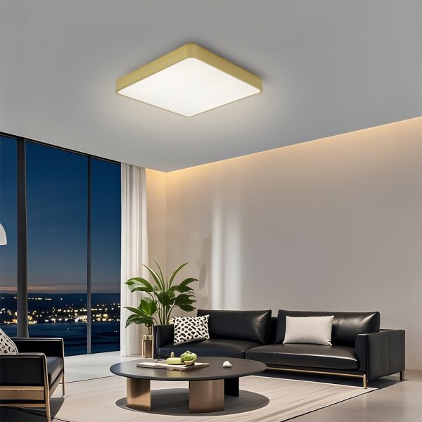 Brilagi-LED Plafoniera dimmerabile POOL LED/36W/230V 3000-6000K 40x40 cm dorata + telecomando incluso