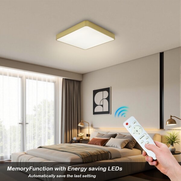 Brilagi-LED Plafoniera dimmerabile POOL LED/36W/230V 3000-6000K 40x40 cm dorata + telecomando incluso