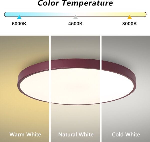 Brilagi-LED Dimmerabile lampada da soffitto POOL LED/60W/230V 3000-6000K 60 cm bordeaux+telecomando
