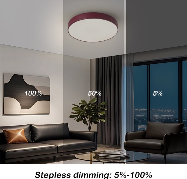 Brilagi-LED dimmerabile plafoniera POOL LED/36W/230V 3000-6000K 30 cm bordeaux+telecomando