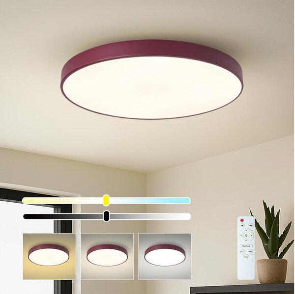 Brilagi-LED Dimmerabile lampada da soffitto POOL LED/60W/230V 3000-6000K 60 cm bordeaux+telecomando