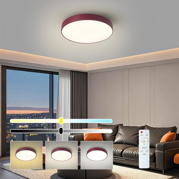 Brilagi-LED dimmerabile plafoniera POOL LED/36W/230V 3000-6000K 30 cm bordeaux+telecomando