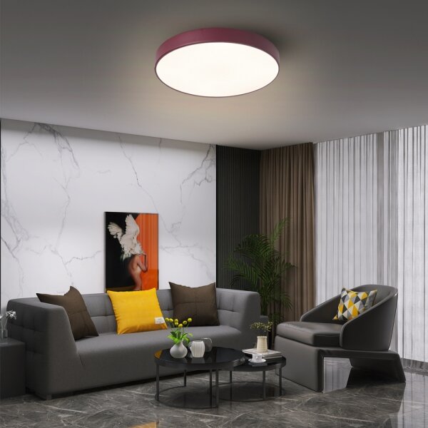 Brilagi-LED dimmerabile plafoniera POOL LED/36W/230V 3000-6000K 30 cm bordeaux+telecomando