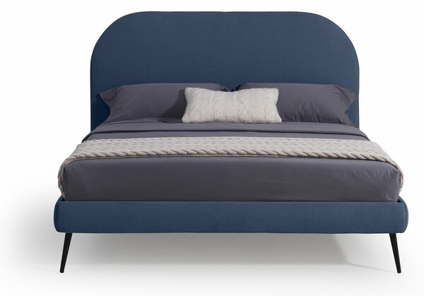 Letto Matrimoniale in Tessuto Imbottito SYDNEY Blu