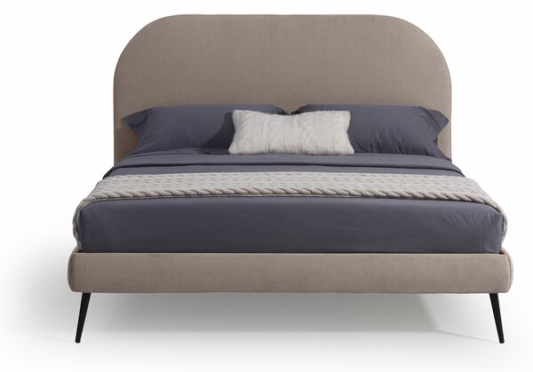 Letto Matrimoniale in Tessuto Imbottito SYDNEY Beige