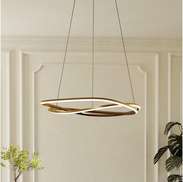 Eglo 390514 - Lampadario a sospensione dimmerabile GUNTIN LED/60W/230V dorato + telecomando