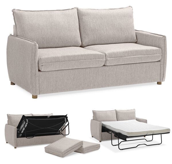 Divano Letto con Materasso Matrimoniale Memory GRACE Beige