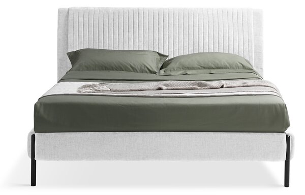 Letto Matrimoniale in Velluto MIAMI Bianco