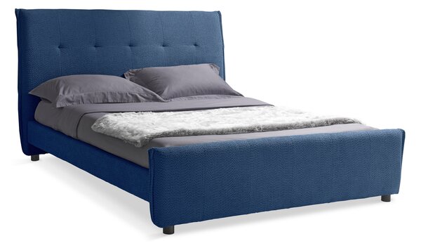Letto Matrimoniale DALLAS in Tessuto Luxury Blu