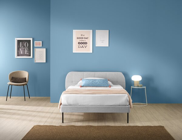Letto MADRID 120 x 200 cm Grigio chiaro