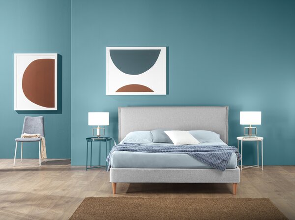 Letto PARIGI Grigio chiaro 140 x 200 cm