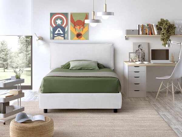 Letto Piazza e Mezzo Contenitore ARLES Bianco