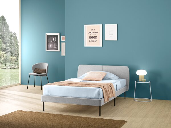 Letto TOKIO 120x200 cm Grigio chiaro