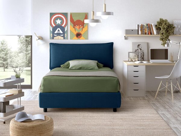 Letto Piazza e Mezzo Contenitore ARLES Blue