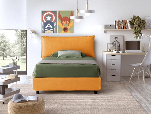 Letto Piazza e Mezzo Contenitore ARLES Giallo senape